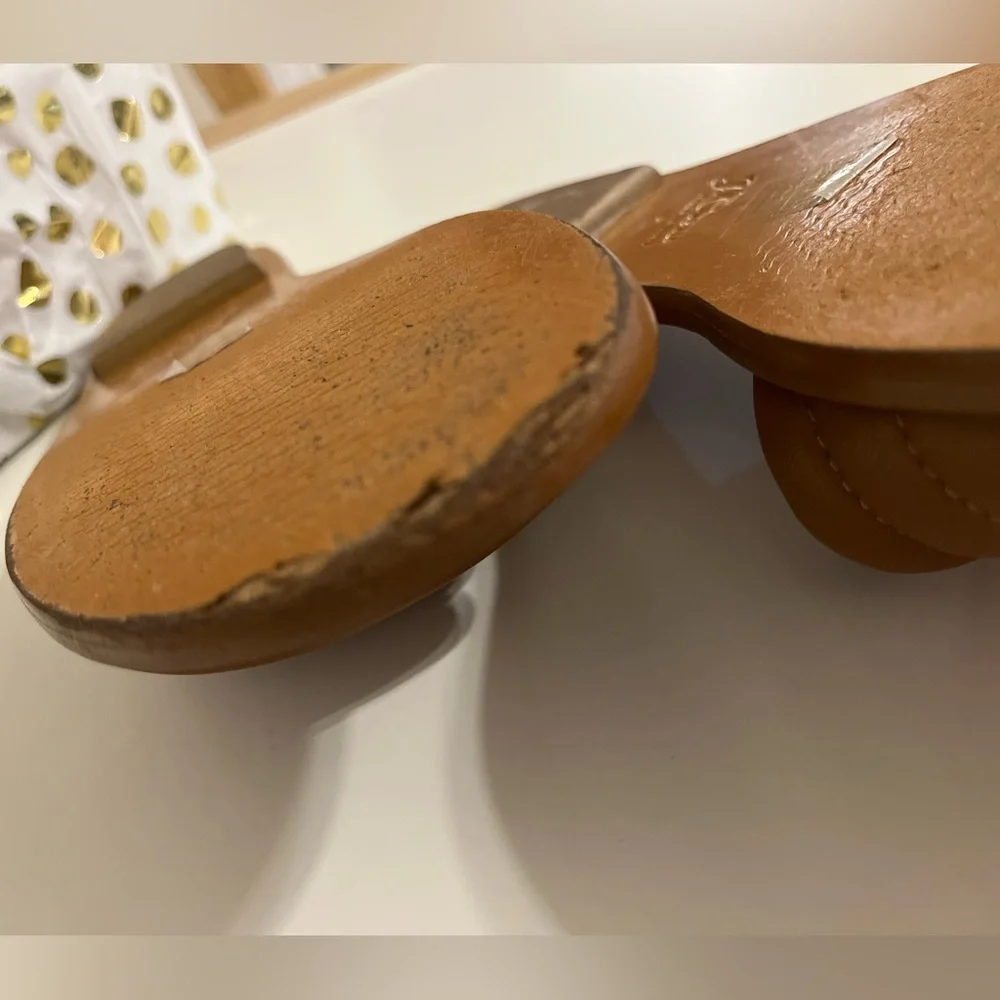 J. Crew Brown Sorrento Padded Leather Sandals Slides - Size 5 - Picture 10 of 11